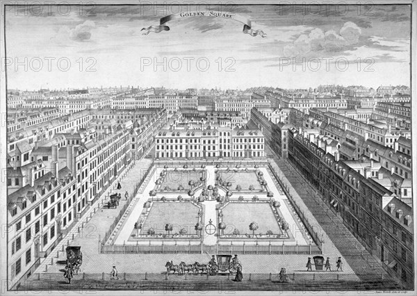 Golden Square, Westminster, London, 1754. Artist: Sutton Nicholls