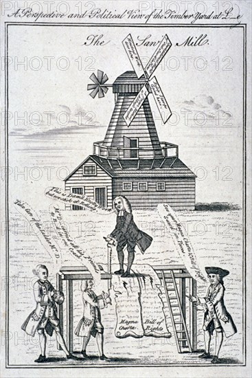 'A perspective and political view of the timber-yard at L-e', 1769. Artist: Anon