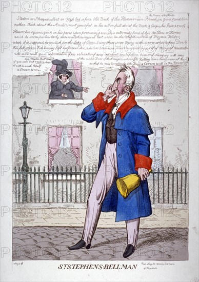 'St Stephen's Bell Man', 1820. Artist: Anon