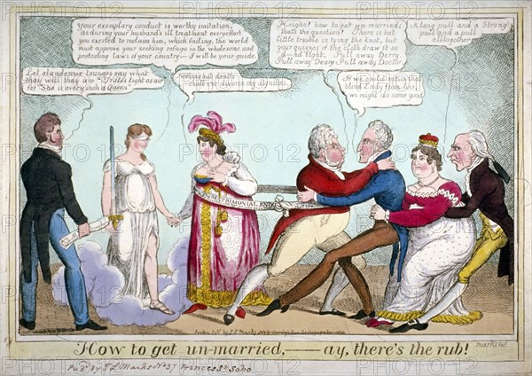 'How to get un-married, ay, there's the rub!', 1820. Artist: JL Marks