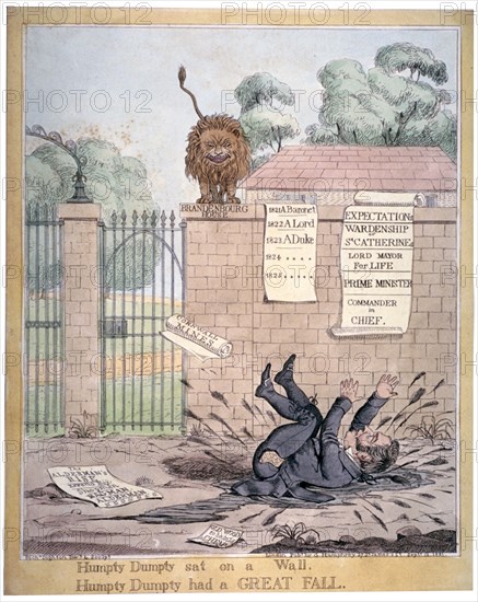 'Humpty Dumpty sat on a Wall...', 1821. Artist: Richard Dighton