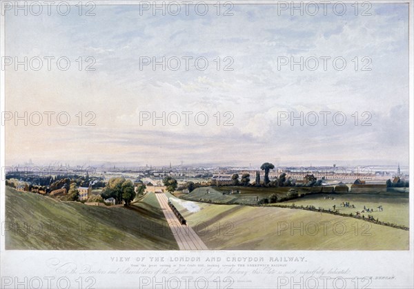 London and Croydon Railway, New Cross, Deptford, London, 1839. Artist: Edward Duncan