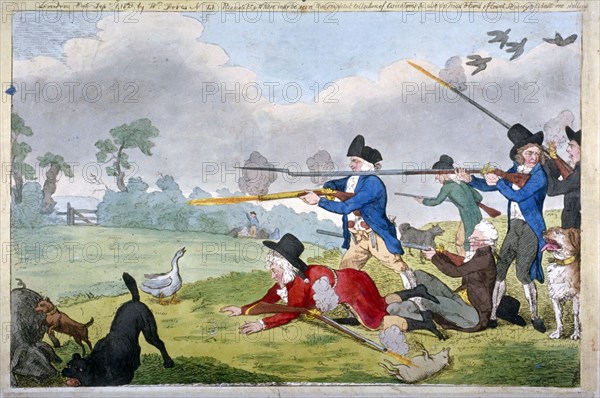 'London sportsmen, or the Cockney's journal of the first of September', 1821. Artist: Anon