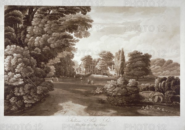 Fulham Park School, London, 1813. Artist: Frederick Christian Lewis