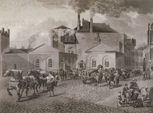 Meux's Brewery, Tottenham Court Road, London, c1830. Artist: Joseph Constantine Stadler