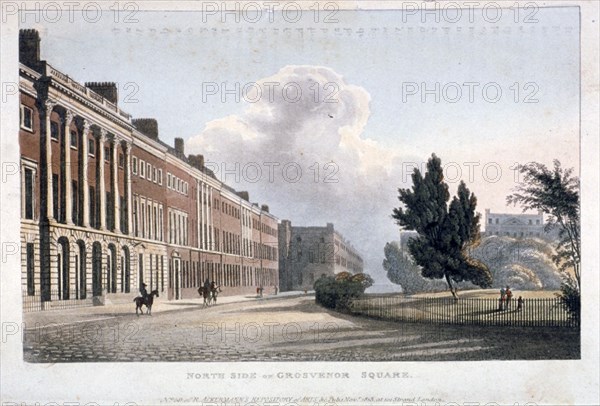 View of the north side of Grosvenor Square, Westminster, London, 1813. Artist: Anon