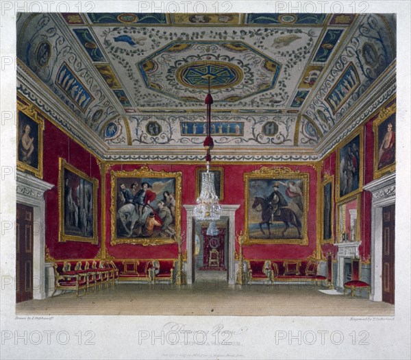 Interior view of the drawing room in Buckingham House, Westminster, London, 1817. Artist: Thomas Sutherland