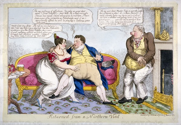 'Returned from a Northern Visit', 1823. Artist: Anon