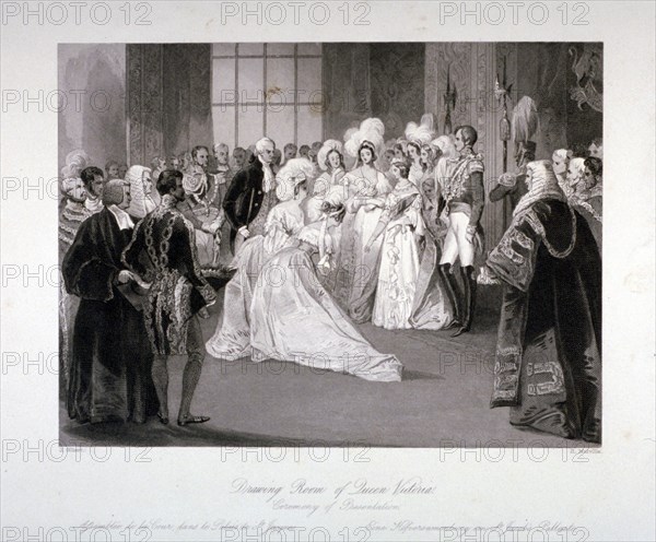 Presentation ceremony in St James's Palace, Westmister, London, c1840. Artist: Harden Sidney Melville