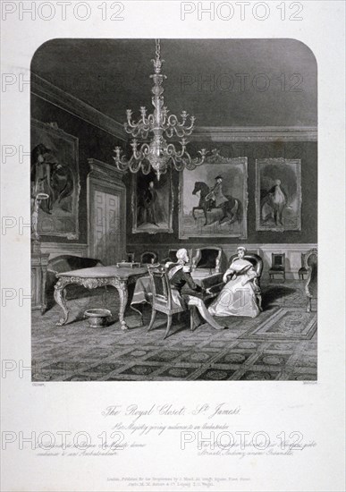 The Royal Closet in St James's Palace, Westminster, London, c1840. Artist: Harden Sidney Melville