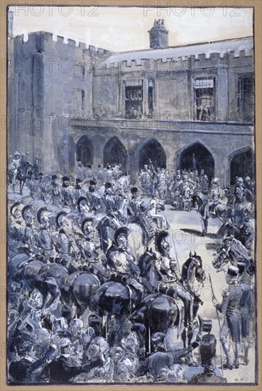 The proclamation of Queen Victoria at St James's Palace, Westminster, London, 1837. Artist: William Heysham Overend