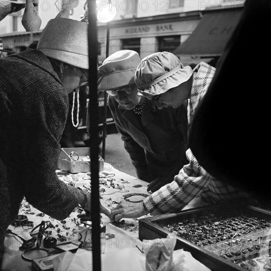 Market stall, Portobello Road, Kensington, London, 1962-1964