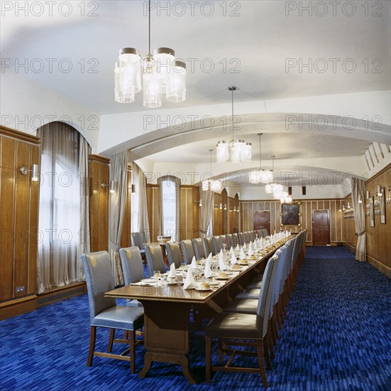 Dining table in the Old Bailey, London, 1972-1975