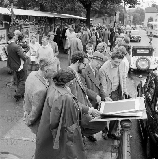 Open-air art exhibition, Hampstead Heath, London, 1957-1962