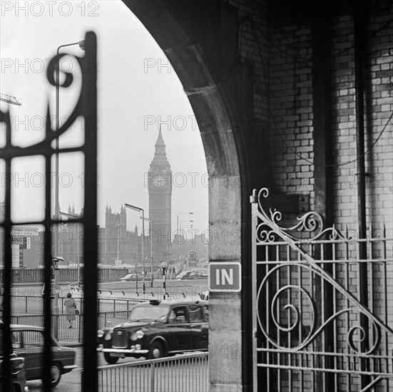 Big Ben and the Houses of Parliament from Waterloo Station, London, 1960-1972