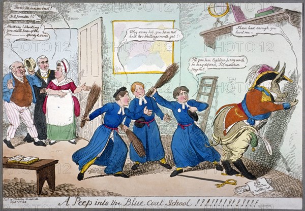A peep into the Blue Coat School!!!!!!!!!', 1815. Artist: Anon