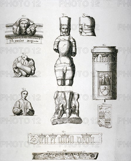 Antiquties from Westminster Hall, London, 1781. Artist: John Carter