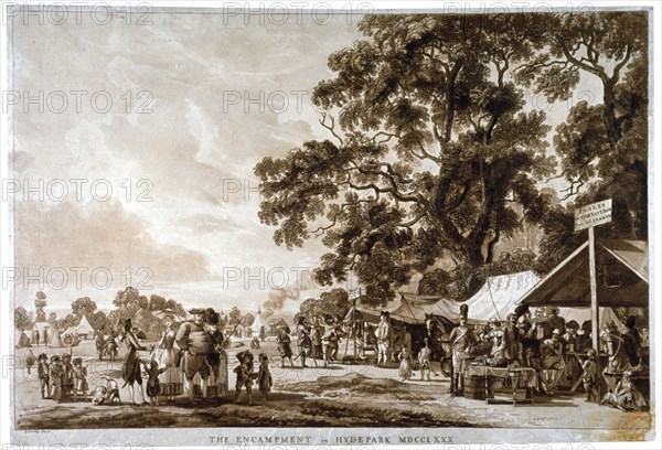 Army camp in Hyde Park, London, 1780. Artist: Paul Sandby