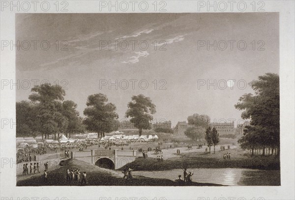 View of the Serpentine and Hyde Park, London, 1814. Artist: Matthew Dubourg