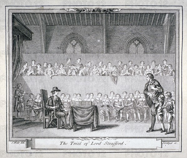 The Trial of Thomas Wentworth, Earl of Strafford, Westminster Hall, London, 1641 (c1750). Artist: J Collyer
