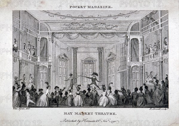 Interior of the Haymarket Theatre, London, 1795. Artist: Thomas Rothwell