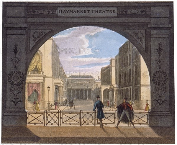 View of the Haymarket Theatre, London, c1820. Artist: Anon