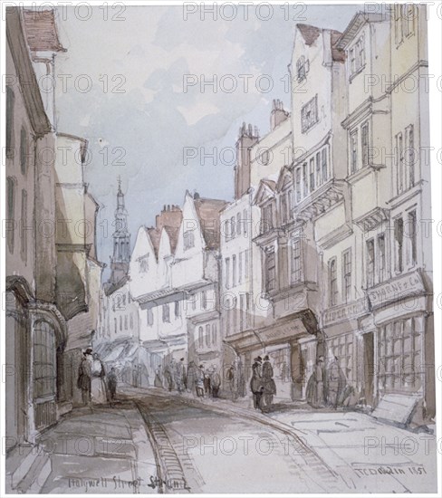 View of Holywell Street, Westminster, London, 1851. Artist: Thomas Colman Dibdin