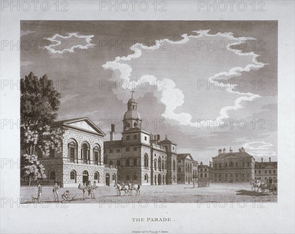 View of the parade at Horse Guards, Westminster, London, 1794. Artist: Anon