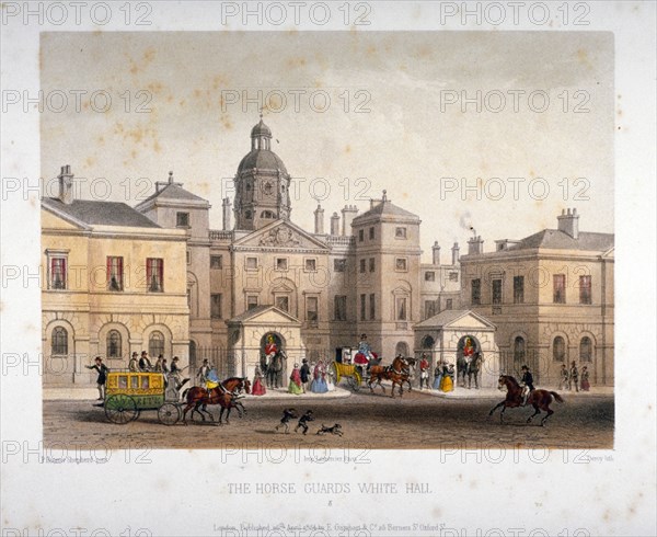 Horse Guards, Westminster, London, 1854. Artist: Deroy