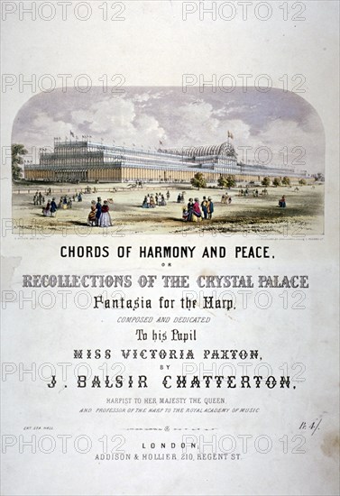 Cover of 'Chords of harmony and peace' composed by JB Chatterton, c1851. Artist: Augustus Butler