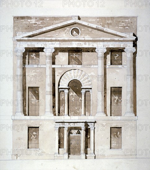 Front elevation of the Society of Arts building in John Adam Street, Westminster, London, c1770. Artist: Anon