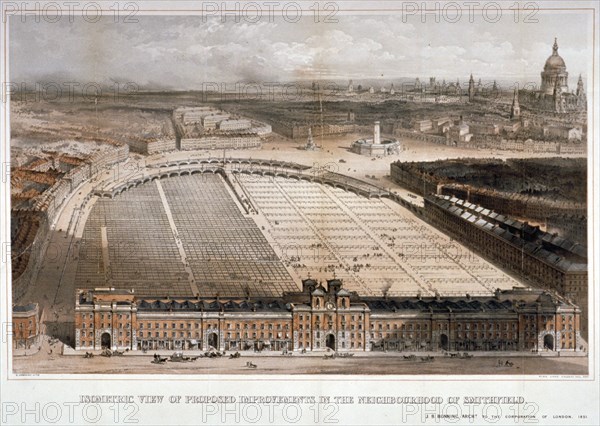 Smithfield Market, City of London, 1851. Creators: George Hawkins, John King & Co.