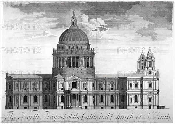 North view of St Paul's Cathedral, City of London, c1713. Artist: Anon