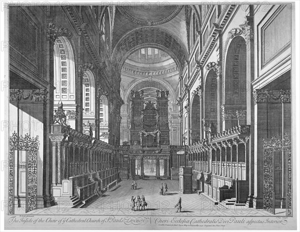 Interior view of St Paul's Cathedral, City of London, c1720. Artist: Johannes Kip