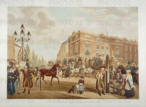 The Elephant and Castle Inn, Newington Butts, Southwark, London, 1826. Artist: George Hunt