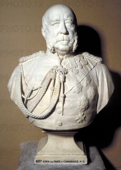 Portrait bust of the Duke of Cambridge, British soldier, 1898. Artist: Francis John Williamson