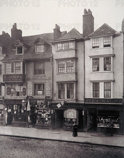 View of houses and shop fronts in Borough High Street, Southwark, London, 1881. Artist: Henry Dixon