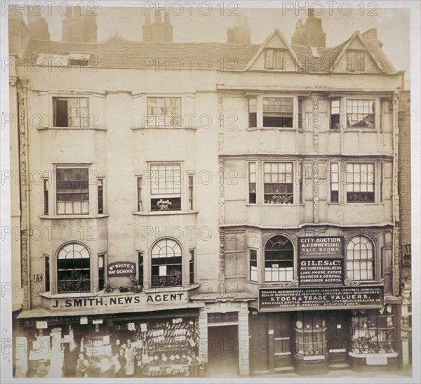 Shops in Aldersgate Street, City of London, c1865. Artist: Anon