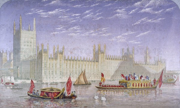 The Palace of Westminster, London, c1850. Artist: Kronheim & Co