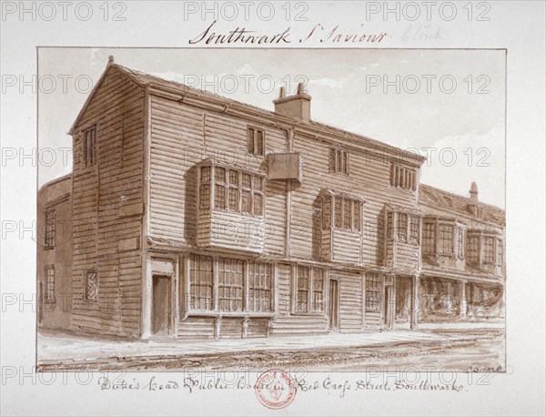 'Duke's Head Public House in Red Cross Street, Southwark', London, 1828. Artist: John Chessell Buckler