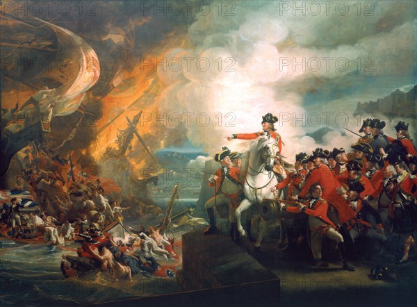 'Defeat of the Floating Batteries at Gibraltar', 1782 (c1783). Artist: John Singleton Copley