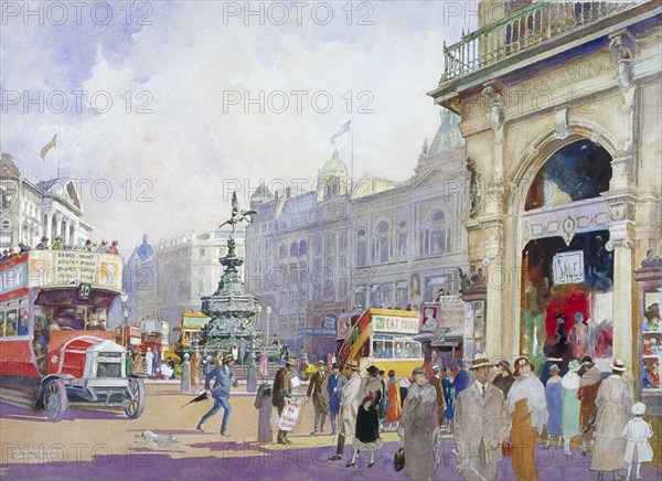 'Piccadilly Circus', 1920. Artist: Edward Harry Handley-Read