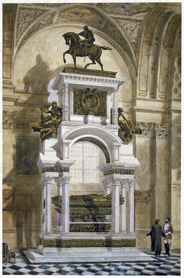 'Wellington's Monument in St Paul's Cathedral', City of London, 1877. Artist: Robert Whellock