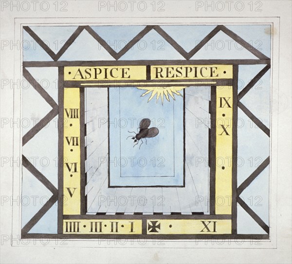 Design of a sundial at St Olave, Bermondsey, London, c1825. Artist: Anon