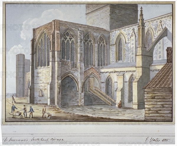 Southwark Cathedral, London, 1825. Artist: G Yates