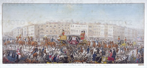 Queen Caroline travelling to St Paul's Cathedral, London, 20th November 1820 (1821). Artist: RWU