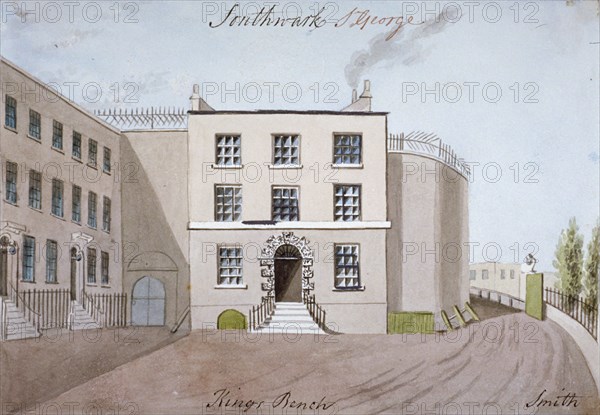 View of King's Bench Prison in St George's Fields, Southwark, London, c1820. Artist: Smith