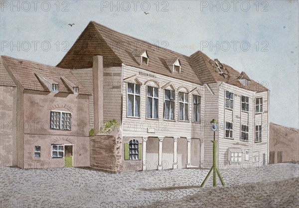 View of Marshalsea Prison on Borough High Street, Southwark, London, c1830. Artist: Anon