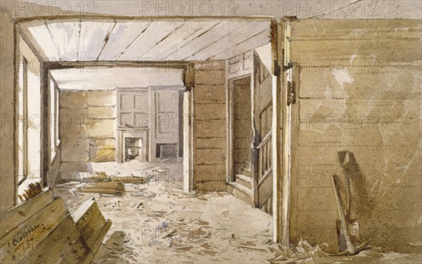 Interior of the room next to the White Lyon Prison, Borough High Street, Southwark, London, 1887. Artist: John Crowther