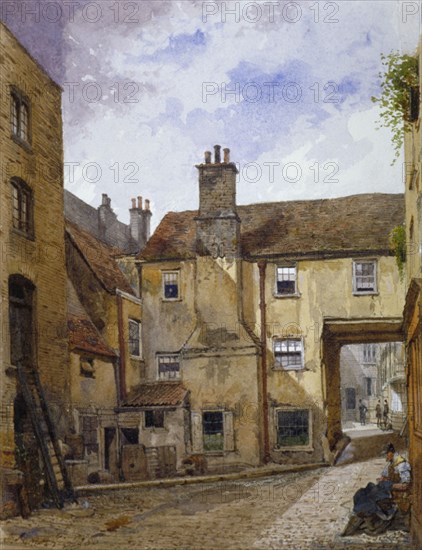 Queen's Head Yard, Borough High Street, Southwark, London, 1880. Artist: John Crowther